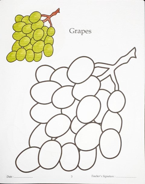 0 Level Colouring Book Fruits And Vegetables