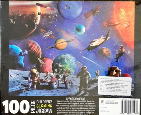 Space Explorers 100 Piece Children's Glowing Jigsaw Puzzle