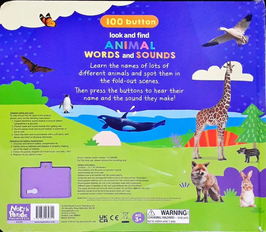 100 Button Look and Find Animal Words and Sounds