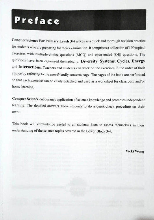 SAP Conquer Science For Primary Levels 3/4