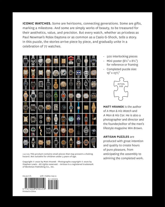 Iconic Watches 500-Piece Puzzle | Artisan Puzzle 4