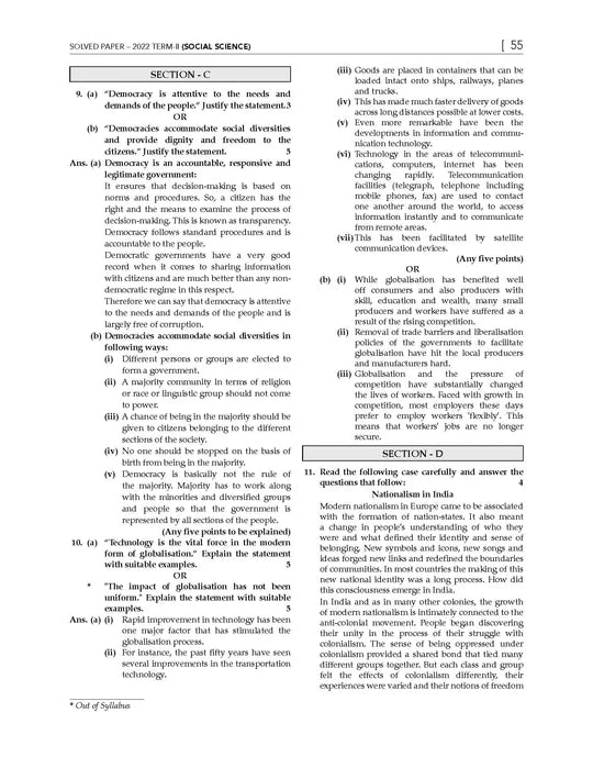 Oswaal CBSE 10 Years' Solved Papers, Yearwise (2016-2025) Class 10 | English Language & Literature, Social Science, Science and Mathematics Standard | For 2026 Exam