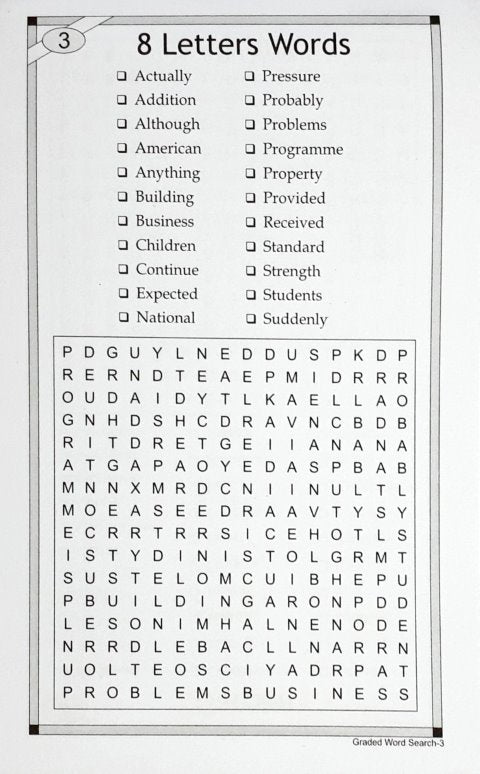 Graded Word Search Puzzle Book 3