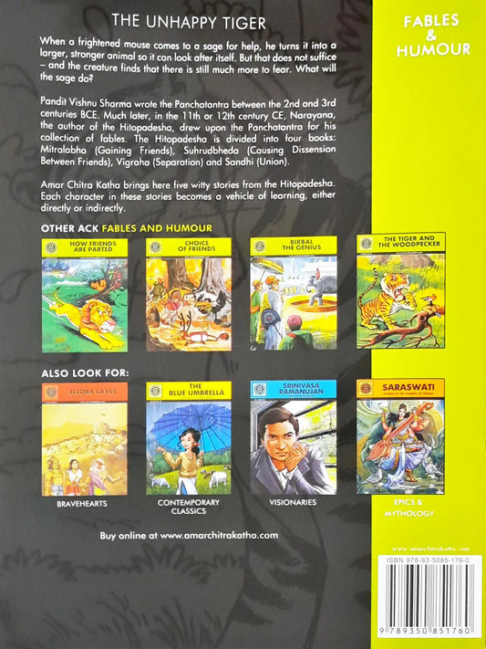 The Unhappy Tiger : Stories from the Hitopadesha - Amar Chitra Katha Vol 843
