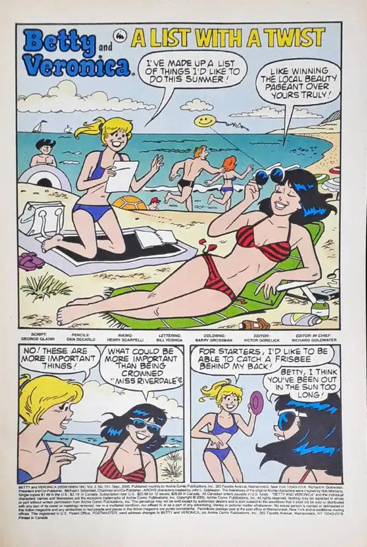 Archie Comics Betty And Veronica No. 151