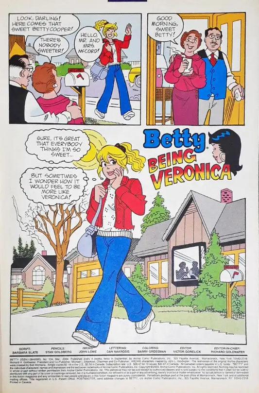Archie Comics Betty No. 134