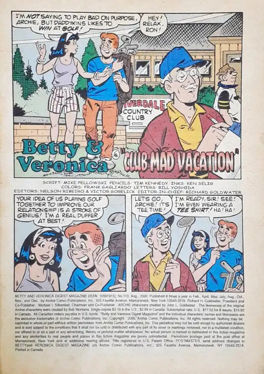 Archie Betty And Veronica Digest Magazine No. 113 (P)