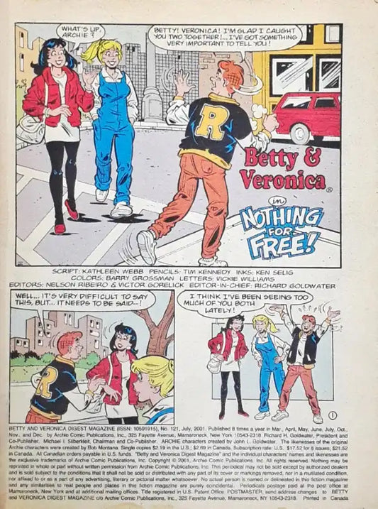 Archie Betty And Veronica Digest Magazine No. 121 (P)
