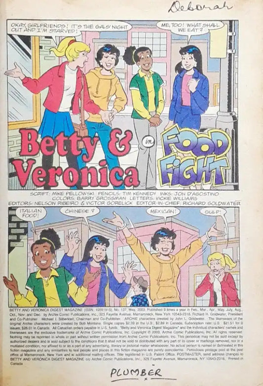 Archie Betty And Veronica Digest Magazine No. 137 (P)