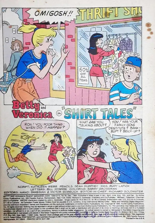 Archie Betty And Veronica Digest Magazine No. 78 (P)