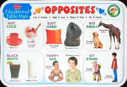 Opposites - Educational Table Mats (Wipe & Clean Double Sided)