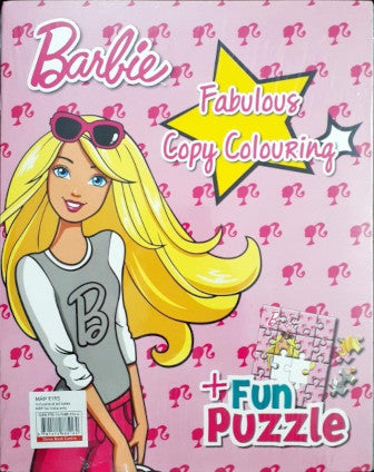 Barbie 16 Pieces Jigsaw Puzzle & Fabulous Copy Colouring Book (Fun Puzzle & Book)