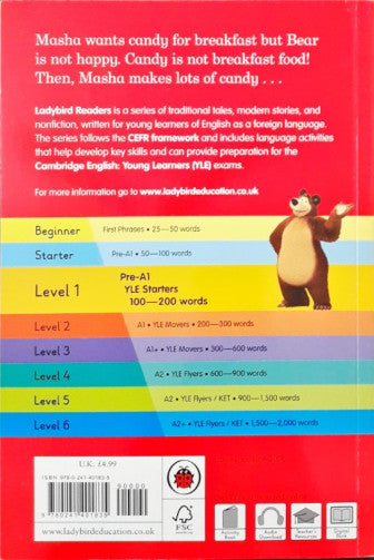 Ladybird Readers Level 1 Masha And The Bear Candy For Breakfast