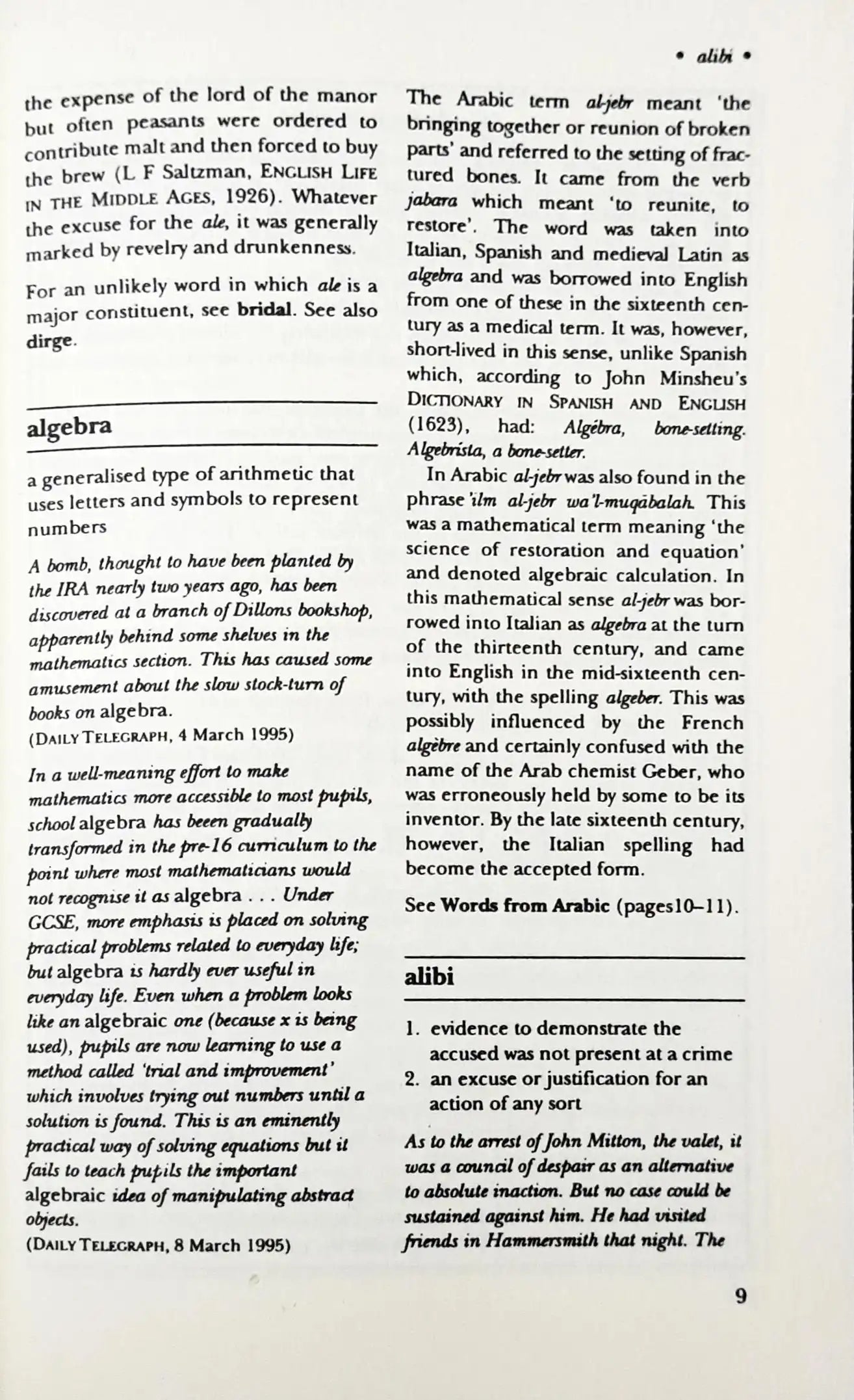 Dictionary Of Word Origins