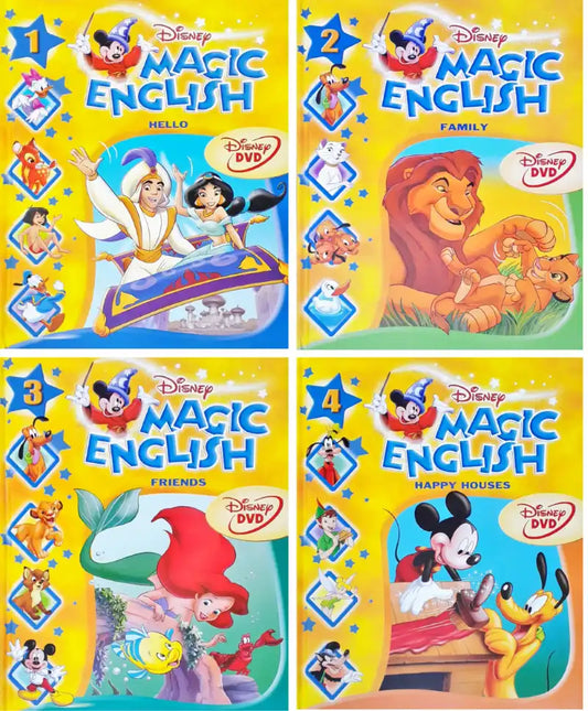 Disney Magic English #1 to #4 : Set of 4 Books with interactive DVDs (P)
