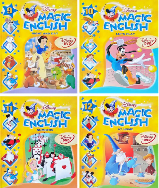 Disney Magic English #9 to #12 : Set of 4 Books with interactive DVDs (P)