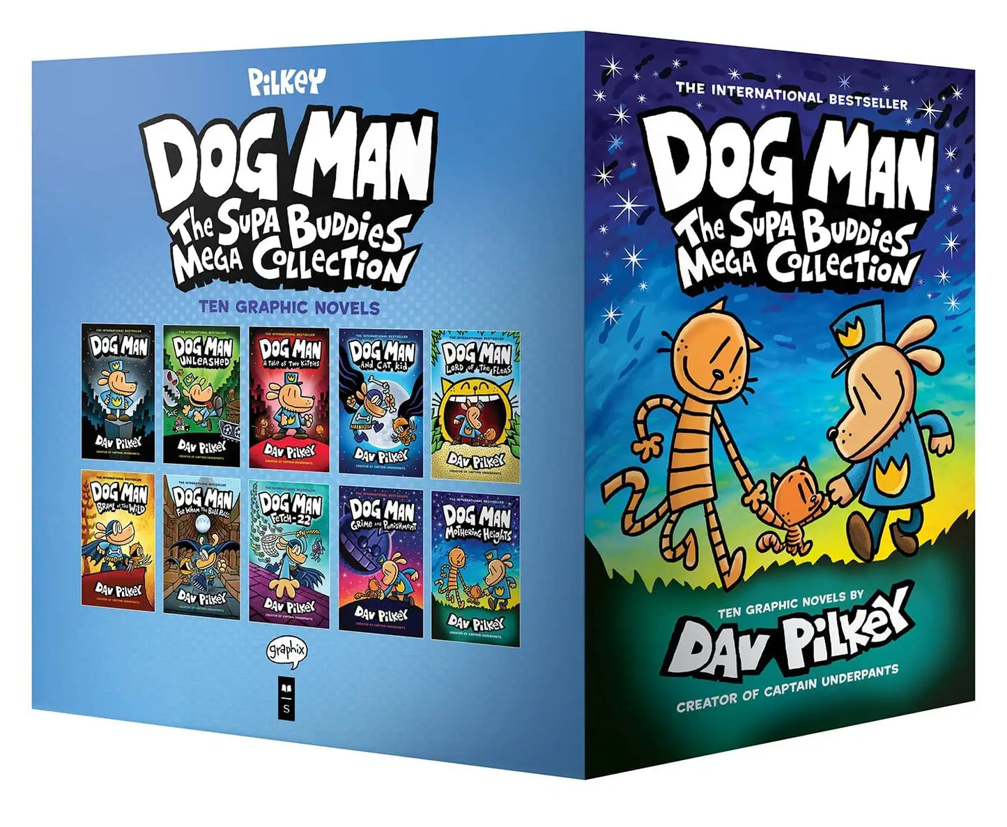 Dogman : The Supa Buddies Mega Collection (Dog Man #1-10 Boxed Set)