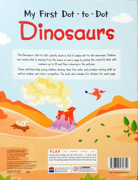 Flap My First Dot To Dot Dinosaurs With Stickers