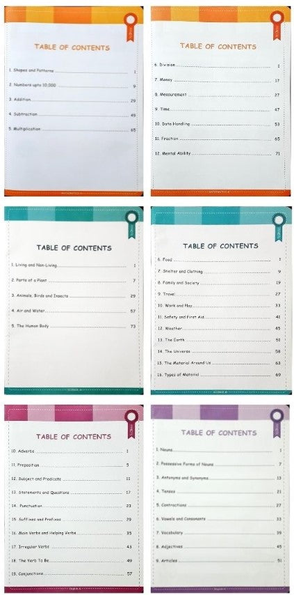 Set of 6 Workbooks For Grade 3 Science English Mathematics With 3 Answer Books