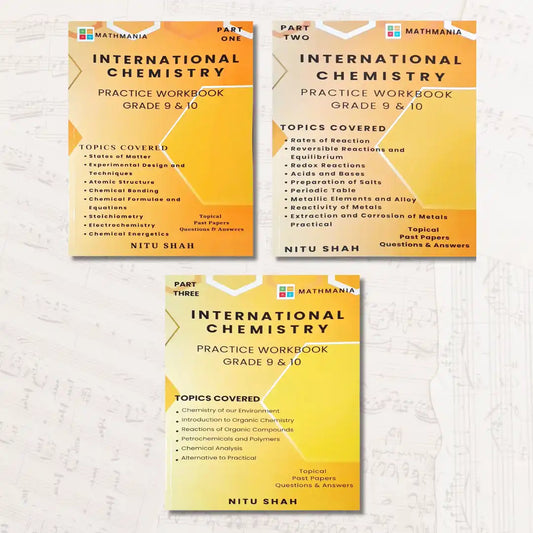 IGCSE Physics (0625), Chemistry (0620) and Math (0580) Practice Workbooks - Part 1, 2 and 3