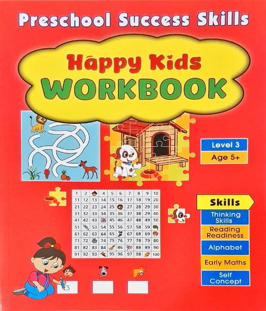 Preschool Success Skills : Happy Kids Workbook | Level 3