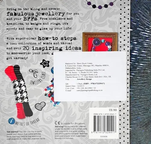 Jewellery Design (Craft Kit with 200 Beads, Jewellery Clasp and Over 6 Metres of Thread)