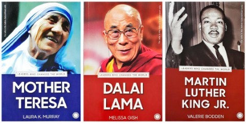 Leaders Who Changed The World Set of 6 Books Mother Teresa Dalai Lama Martin Luther King Jr Mahatma Gandhi Gautama Buddha Nelson Mandela