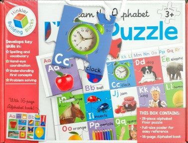 Building Blocks Learn The Alphabet Floor Puzzle With Book And Poster 28 Pieces Jigsaw Puzzle