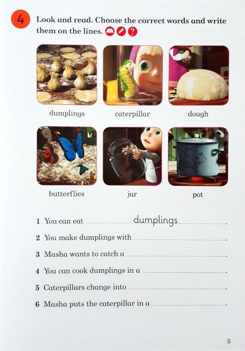 Ladybird Readers Level 2 Masha And The Bear Let's Make Dumplings Activity Book
