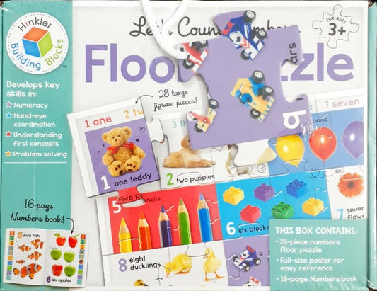 Building Blocks Let's Count Numbers Floor Puzzle With Book And Poster 28 Pieces Jigsaw Puzzle
