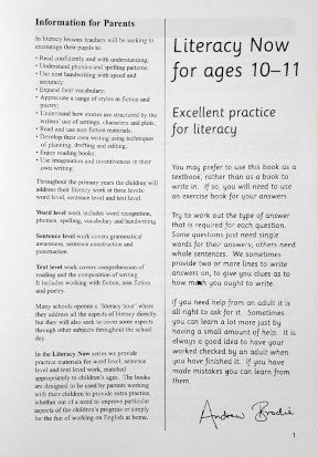 Literacy Now Ages 10-11 Excellent Practice In All Areas Of Literacy