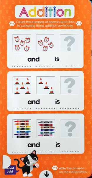 Little Learning Write and Wipe Addition and Subtraction Pull The Tab Book