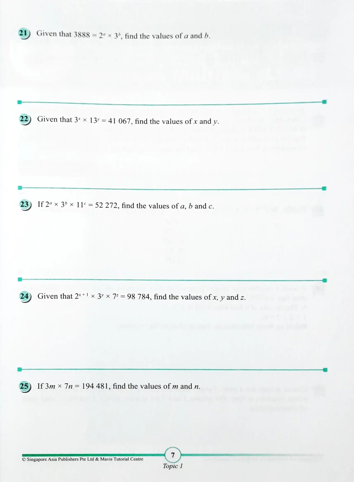 SAP Maths @ Mavis: Lower Secondary Numbers, Fractions & Graphs