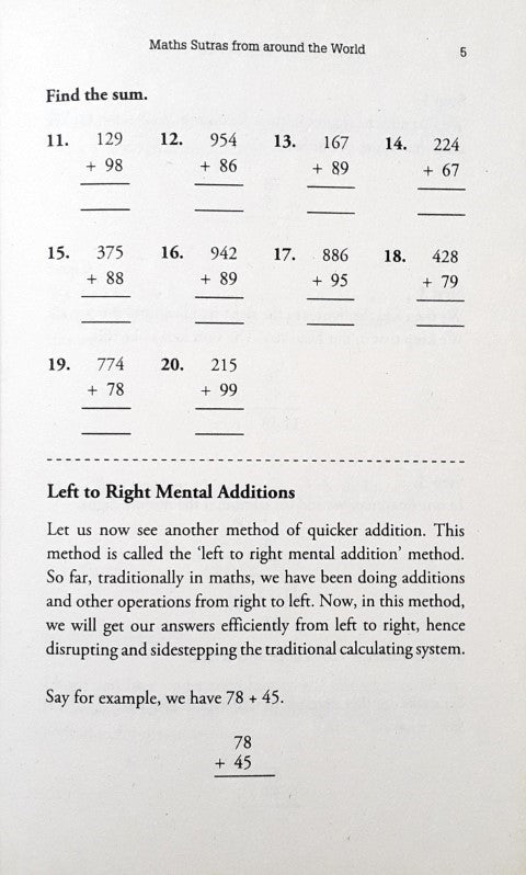 Maths Sutras From Around The World Speed Calculations On Your Fingertips