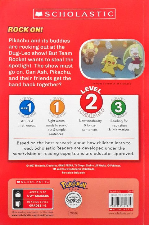 Pokemon The Series Sun and Moon Making the Band Level 2 Reader With Stickers