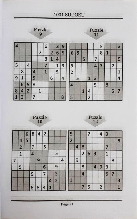 1001 Sudoku Puzzles