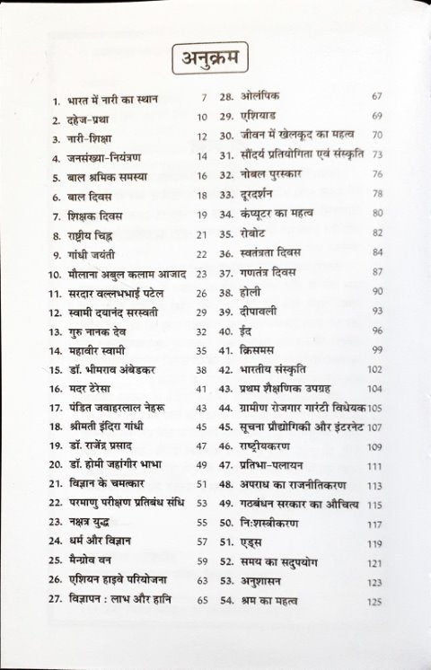 111 Hindi Nibandh Sangrah