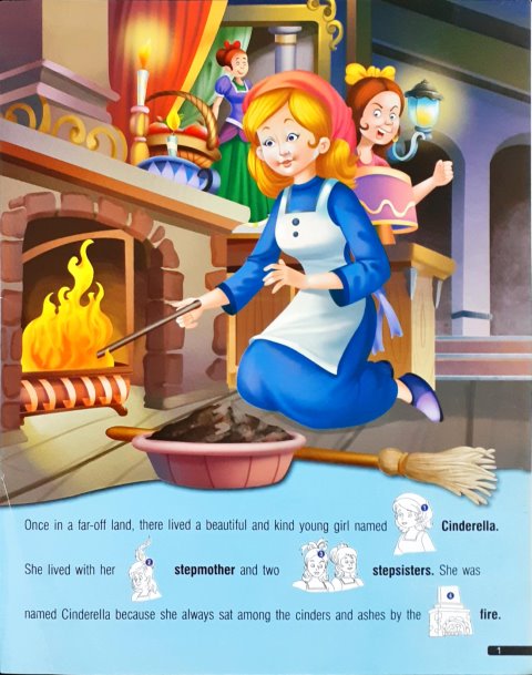 Sticker Key Words Fairy Tales Cinderella With Over 50 Stickers