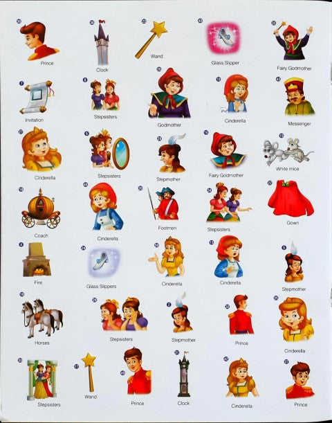 Sticker Key Words Fairy Tales Cinderella With Over 50 Stickers