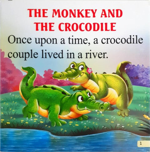 The Monkey And The Crocodile - Preschool Reader For Beginners (Super Large Print)