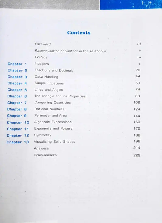 NCERT Mathematics Grade 7 : Textbook