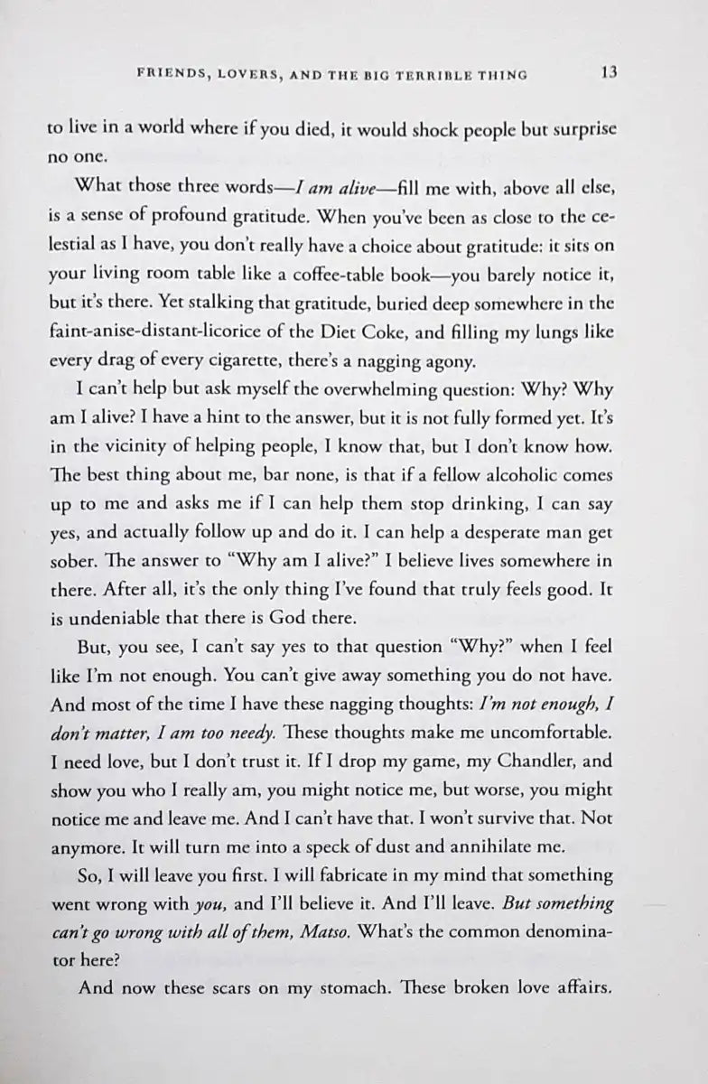 Friends, Lovers and the Big Terrible Thing