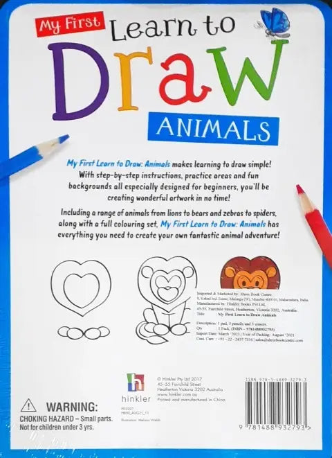 My First Learn to Draw Animals 5 Pencil and Eraser Set