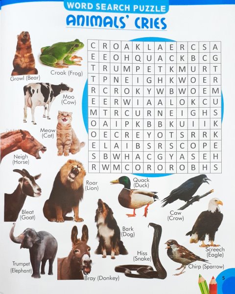 My Blue Pictorial Word Search With Coloured Pictures