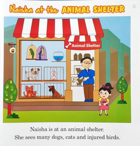 Naisha At The Animal Shelter Aquarium Museum Car Showroom 4 in 1 Book