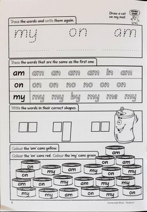 Novel Educational Starting Sight Words Workbook