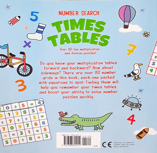 Number Search: Times Tables: Over 80 Fun Multiplication and Division Puzzles!