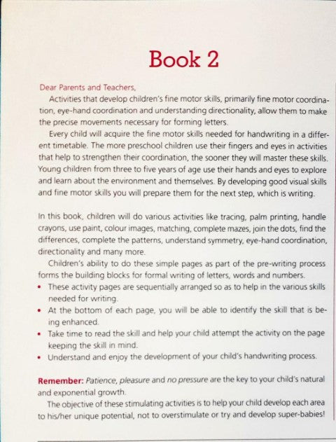 Fine Motor Skills : A Preschool Writing Programme - Book 2