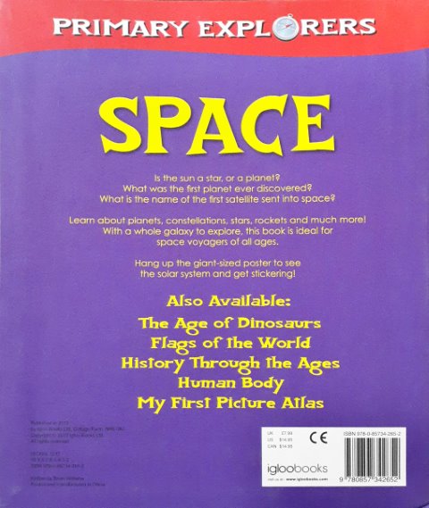 Primary Explorers Space Includes Stickers