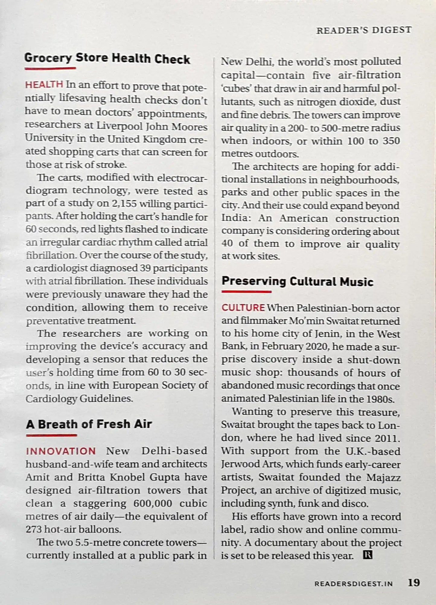 Reader's Digest Magazine : January 2024 (P)